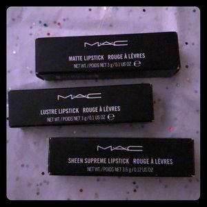 Mac lipstick lot of 3